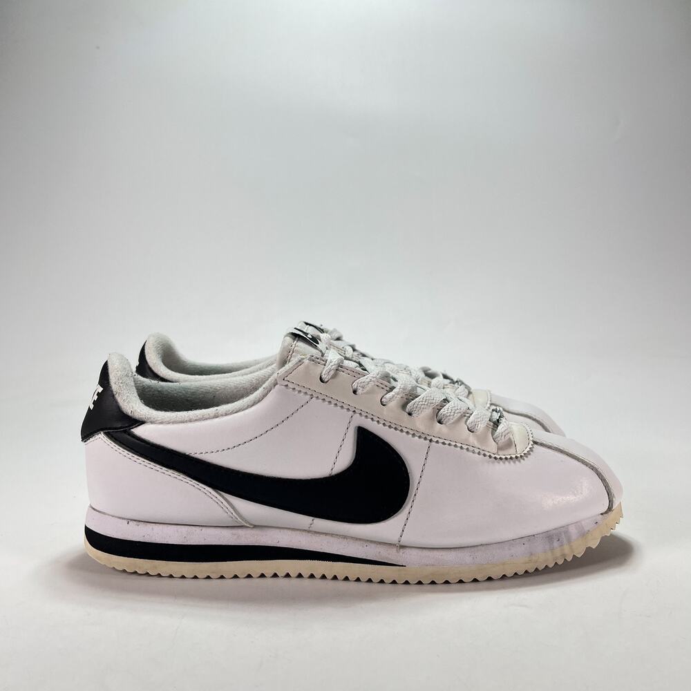 Nike Cortez Basic White Black Leather Lifestyle Sneakers 819719-100 Men's Size 8
